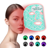 Rechargeable 8-Color LED & Near Infrared Light Therapy Face Mask - Food-Grade Silicone for Anti-Aging, Acne & Skin Rejuvenation