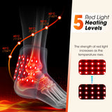 Cordless Red Light Therapy Ankle Massager, 40 Triple-Core 660nm LED Heat Wrap with Vibration for Ankle Pain Relief