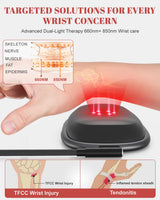 Red Light Therapy Wrist Rest for Mouse & Keyboard, 660nm 850nm Infrared Ergonomic Silicone Pad for Tenosynovitis Relief