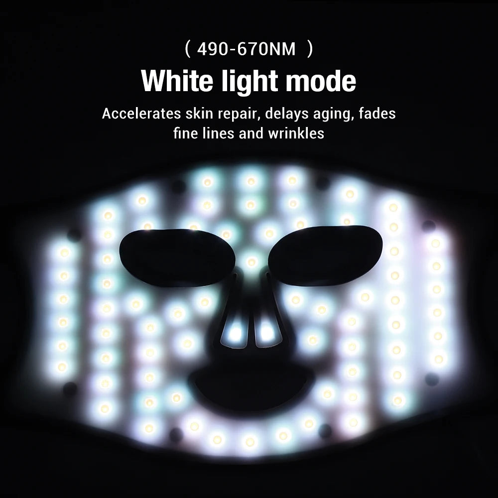 LED Facial Mask Eye Mask Photorejuvenation Beauty Device White Yellow Blue Red Light Therapy Home Rejuvenation Skin Care Machine