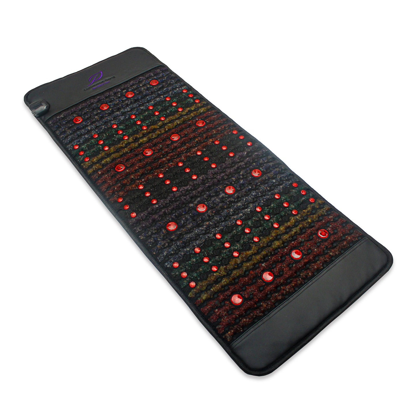 PEMF Infrared Therapy Mat 52x128cm | 8 Crystal Gemstones Chakra | 79-LED Red & NIR Light | 6 PEMF Coils | Back & Waist Heating Mat