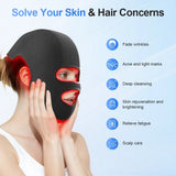 4-Color LED Therapy Hat & Face Mask - Red Light 660nm 850nm for Hair Growth & Skin Rejuvenation