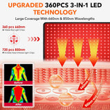 360 LED Red Light Therapy Mat, 660nm 850nm Infrared Body Blanket with 10Hz/40Hz Pulse for Full Body Pain Relief