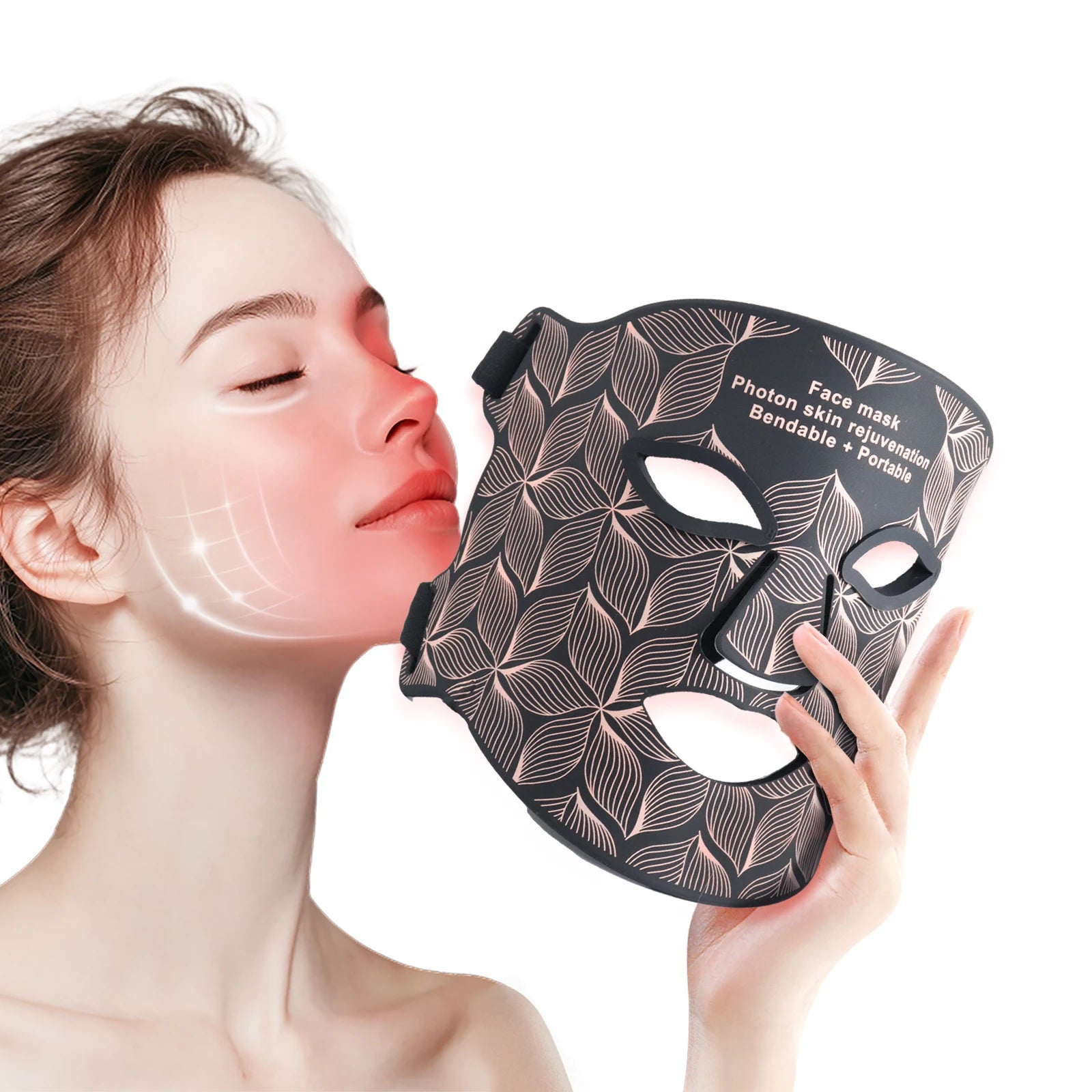 8-Color LED Light Therapy Mask for Face & Neck - Red Light Therapy for Anti-Aging & Acne Care