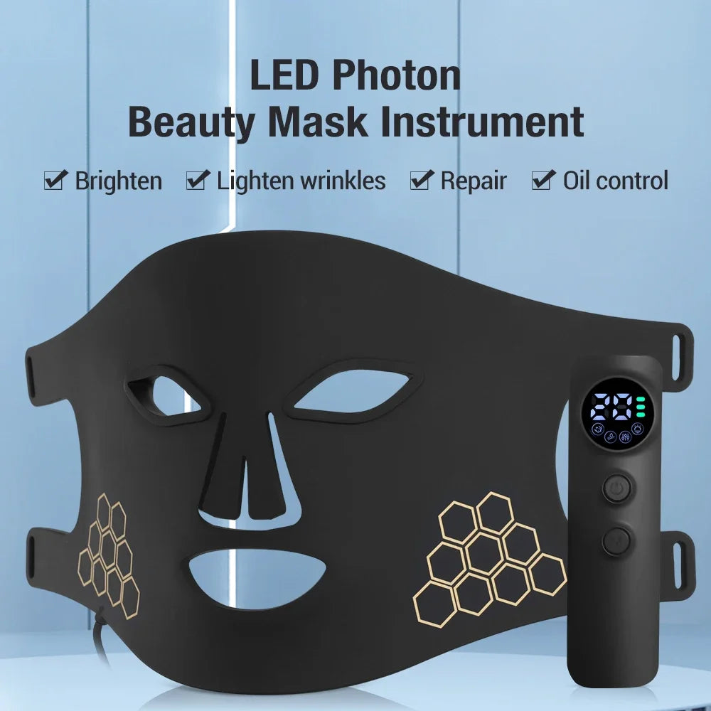 LED Facial Mask Eye Mask Photorejuvenation Beauty Device White Yellow Blue Red Light Therapy Home Rejuvenation Skin Care Machine