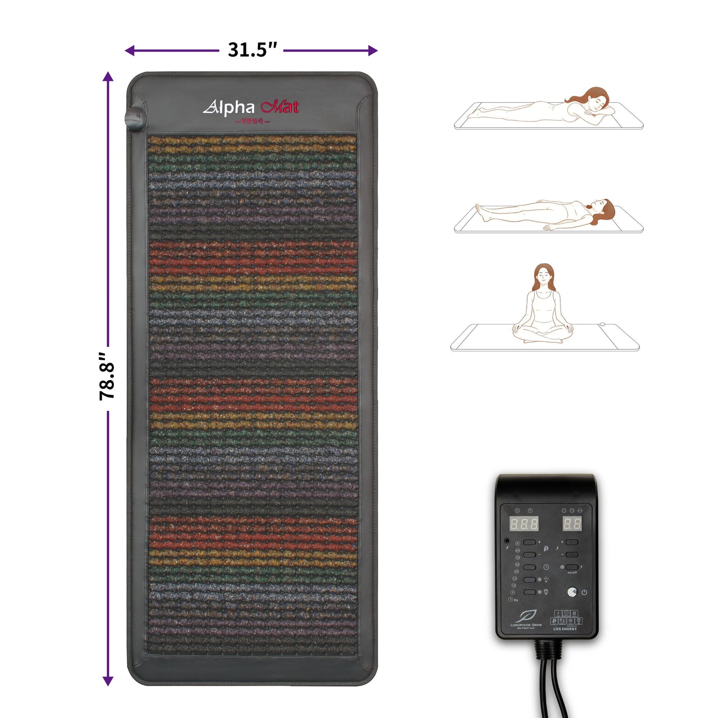 PEMF Crystal Mat Amethyst Therapy FlR Infrared Heating Heating BIO Massage Mattress