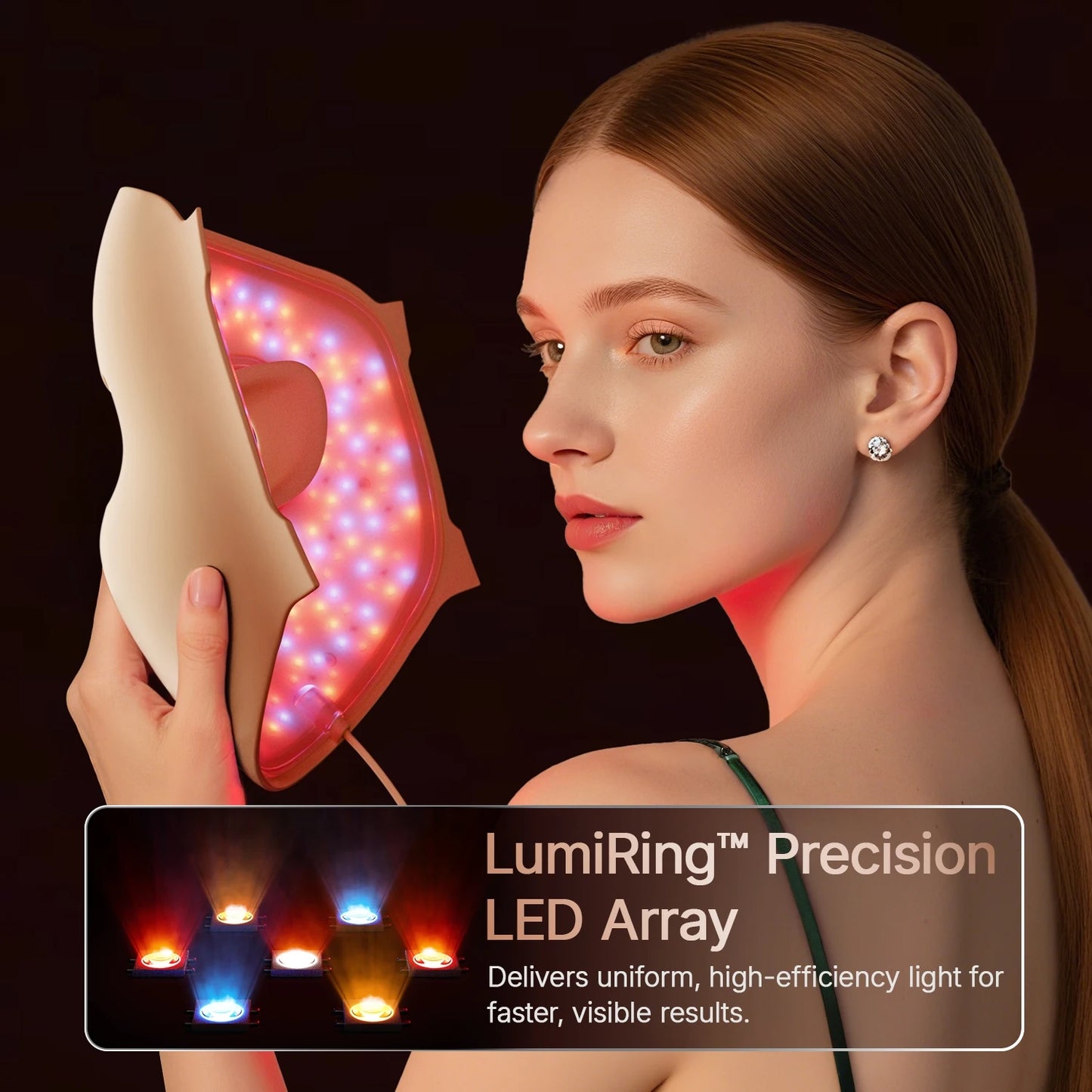 4D LED Light Therapy Facial Mask - Rechargeable Red, Blue, Amber & Near-Infrared - Anti-Aging, Acne & Skin Renewal