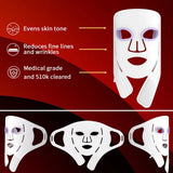 Rechargeable Red Light Therapy Face Mask - 4 Modes, 108 LEDs - Near Infrared Facial Skincare Device for All Skin Types