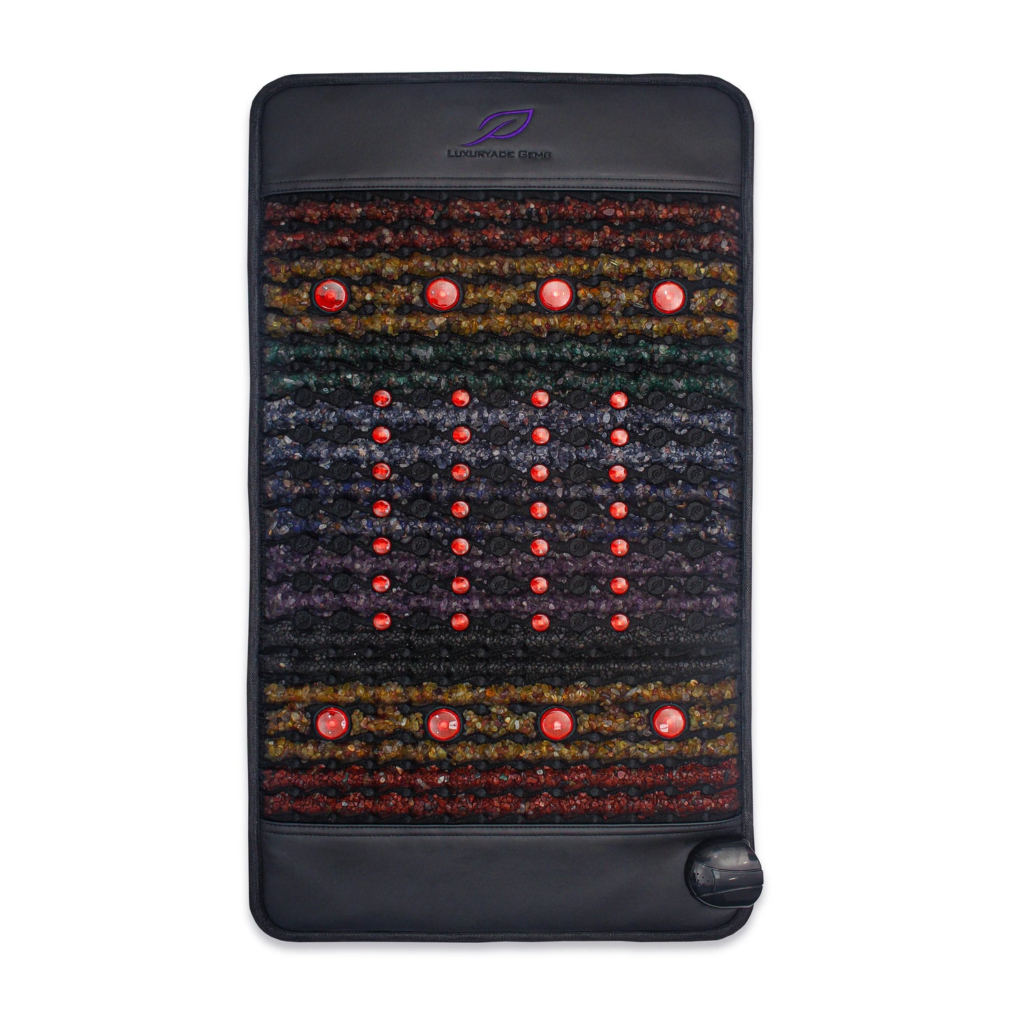 PEMF Infrared Therapy Back Cushion 47x85cm | 8 Crystal Gemstones | 36-LED Red Light 660nm/850nm | 2 PEMF Coils | Spine Pain Relief