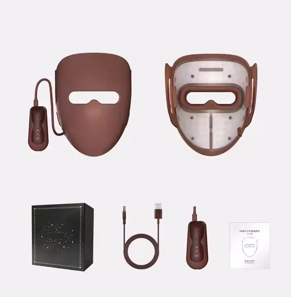 320 LED Red Light Therapy Mask - 3D Silicone Face & Neck Device for Anti-Aging & Acne Care