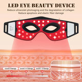 Red Light Therapy Eye Mask (630NM 850NM LED) - 5 Modes Massager for Eye Bags, Dark Circles, Puffiness & Fine Lines