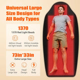 1370 LEDs Full Body Red Light Therapy Mat, 73"x33" XXL Infrared Blanket with 10Hz/40Hz Pulse for Pain Relief & Recovery