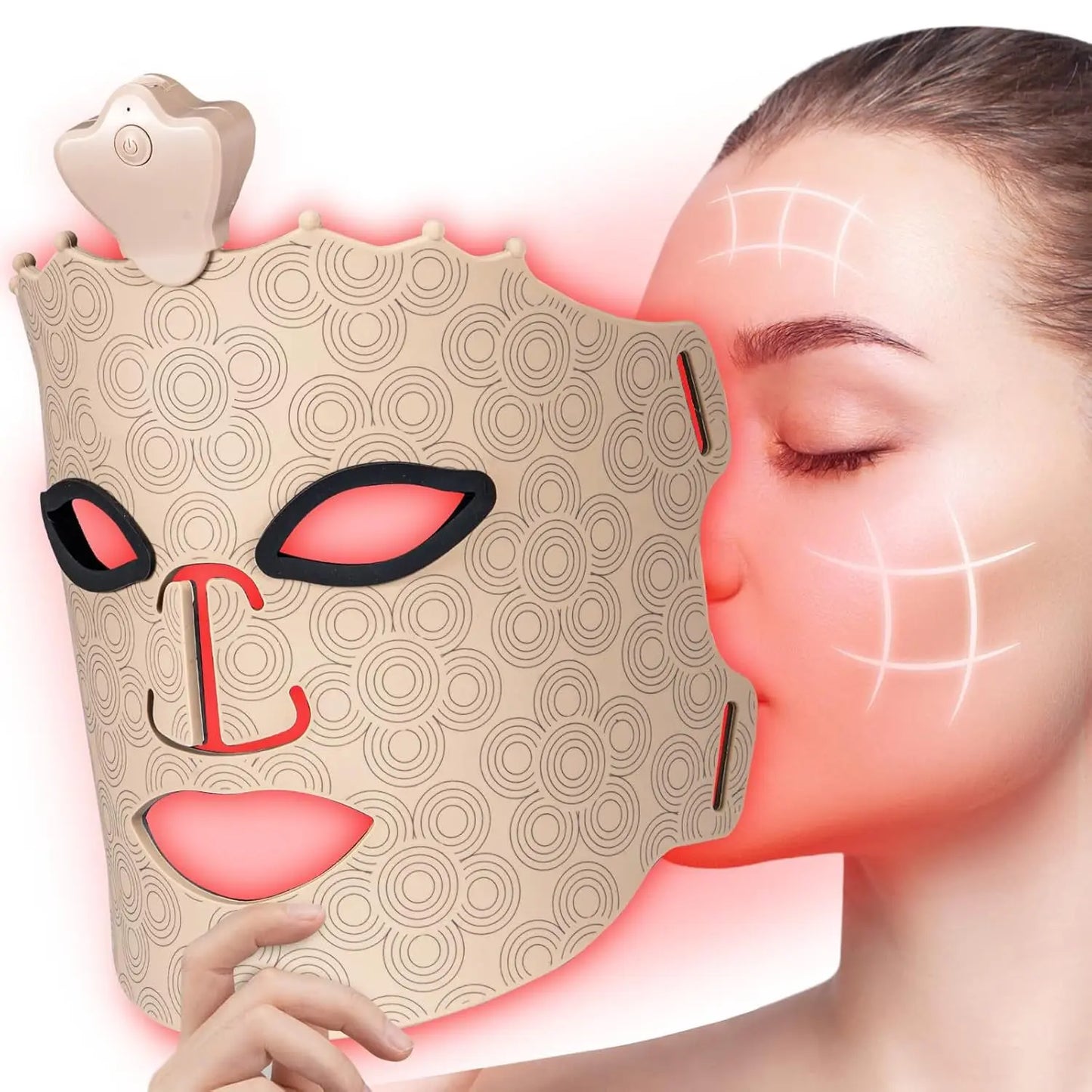 7-Color Silicone LED Face Mask - Wireless Red Light Therapy for Anti-Aging & Radiant Skin Glow