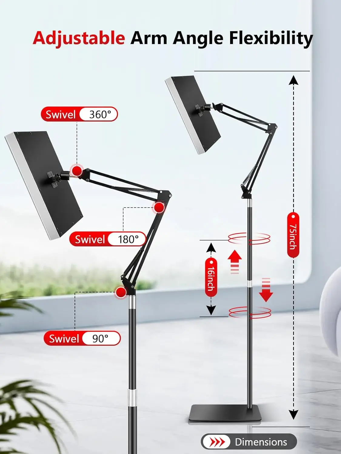 Upgraded 225 LEDs Red Light Therapy Panel, 660nm 850nm Infrared Lamp with Stand for Face & Body Pain Relief