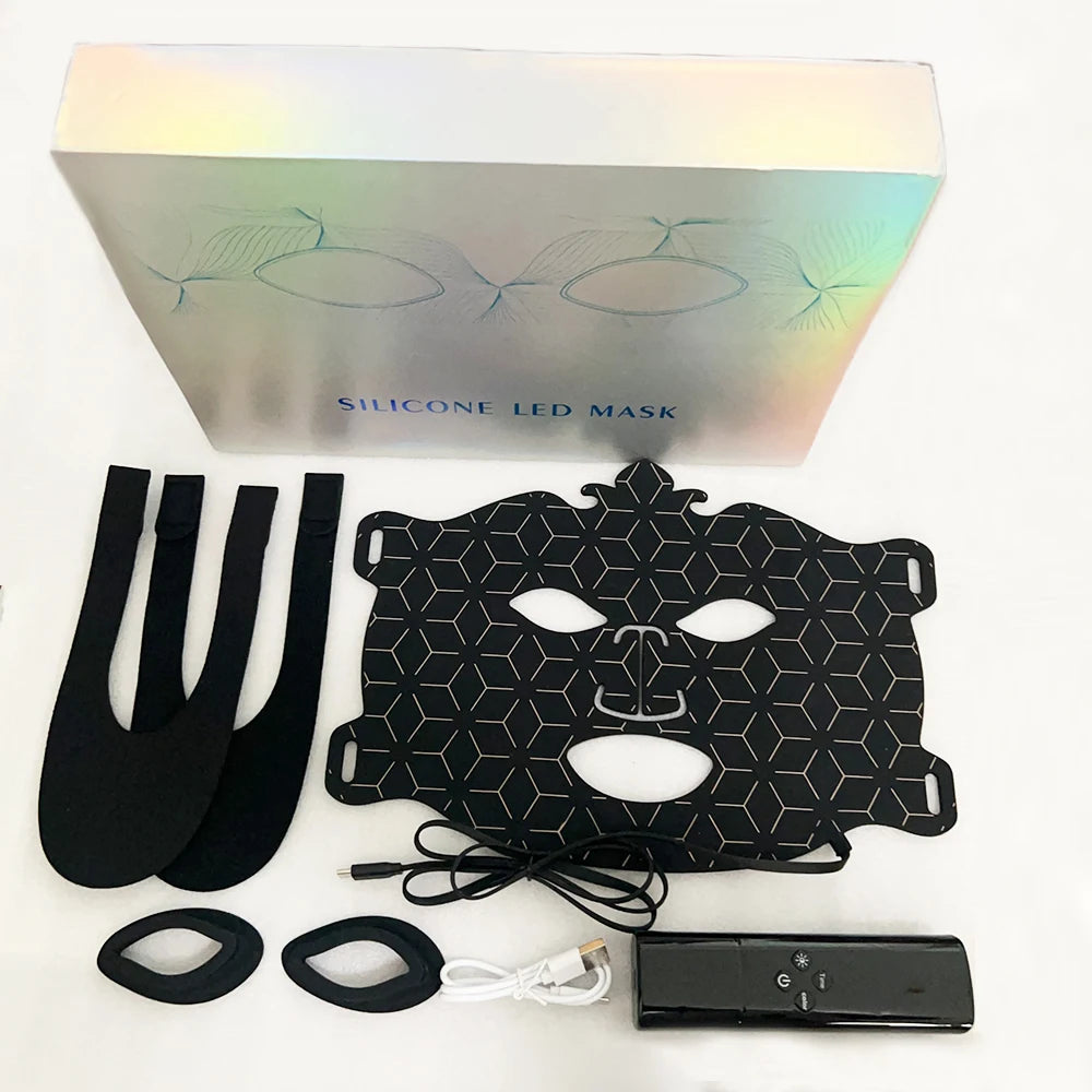 7-Color Wireless Silicone LED Mask - Professional Red Light Therapy for Anti-Aging & Acne