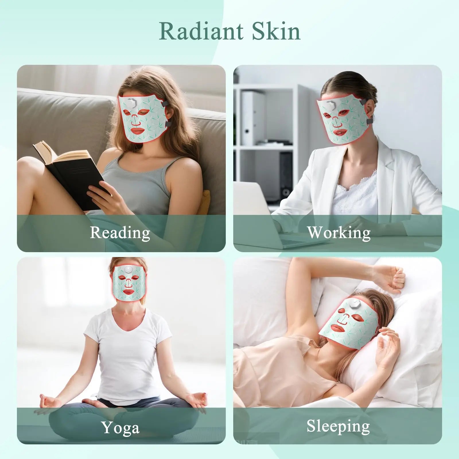 7-Color LED Light Therapy Face Mask - Photon Red Light for Anti-Aging, Wrinkles, Acne, Pore Control & Skin Tightening - Home Use