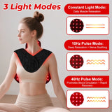 Red Light Therapy Neck & Shoulder Wrap, 660nm 850nm Infrared Shoulder Pad with 5 Heat Levels for Muscle & Joint Pain Relief