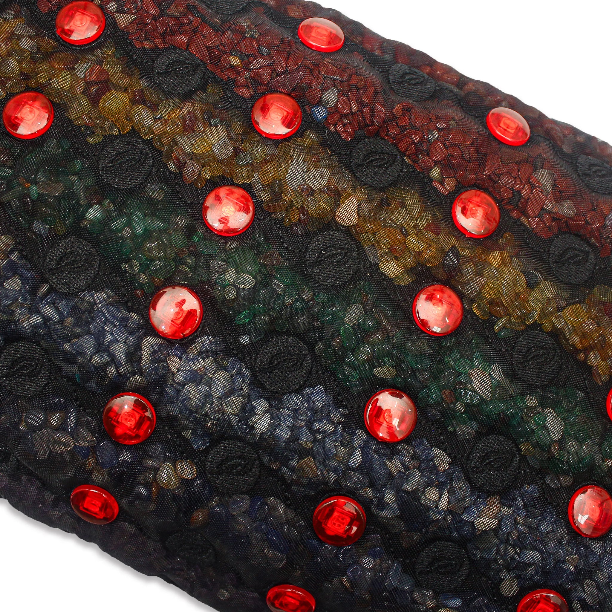 PEMF Infrared Therapy Pillow 50x20x10cm | Amethyst 7-Crystal Gemstones | 28-LED Red Light | 1 PEMF Coil | Neck & Head Massage Pillow