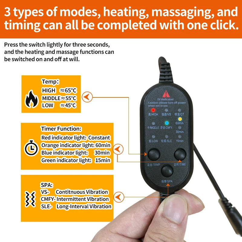 Red Light Therapy Wrist Strap, Heated Vibration Massage Wrap for Tenosynovitis Relief, 625nm Office Wrist & Ankle Care