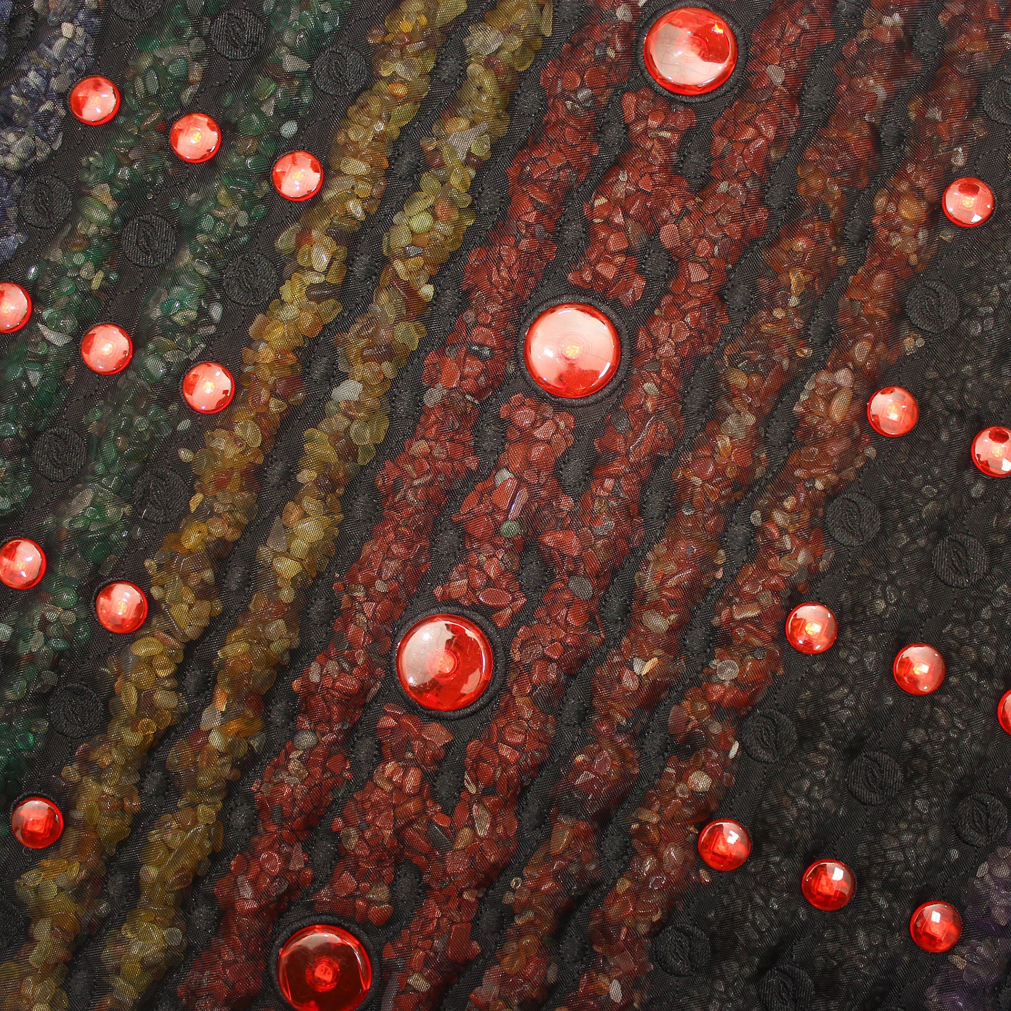 PEMF Infrared Therapy Mat 52x128cm | 8 Crystal Gemstones Chakra | 79-LED Red & NIR Light | 6 PEMF Coils | Back & Waist Heating Mat