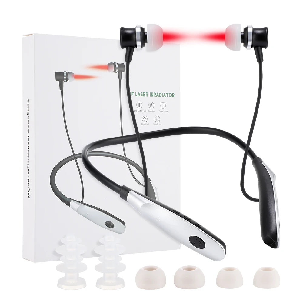 Portable 650nm Laser Ear & Nasal Irradiator, Neck-Hanging Rechargeable Therapy Device for Tinnitus & Ear Care Relief