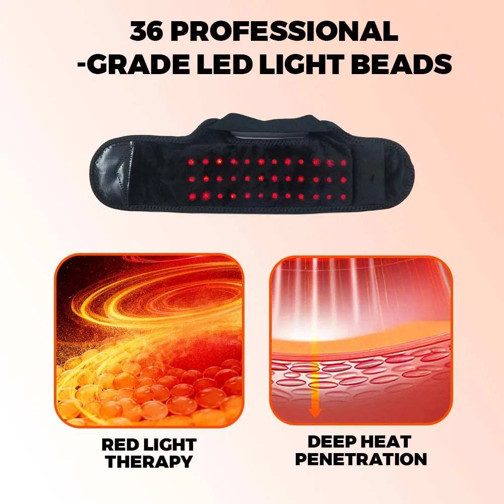 36 LED Red Light Therapy Wrist Wrap, Cordless Heated Vibration Massager for Carpal Tunnel, Arthritis & Joint Pain Relief