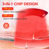 104 LEDs Red Light Therapy Lamp with Floor & Desktop Stands, 660nm 850nm Infrared Device for Face & Full Body Relief