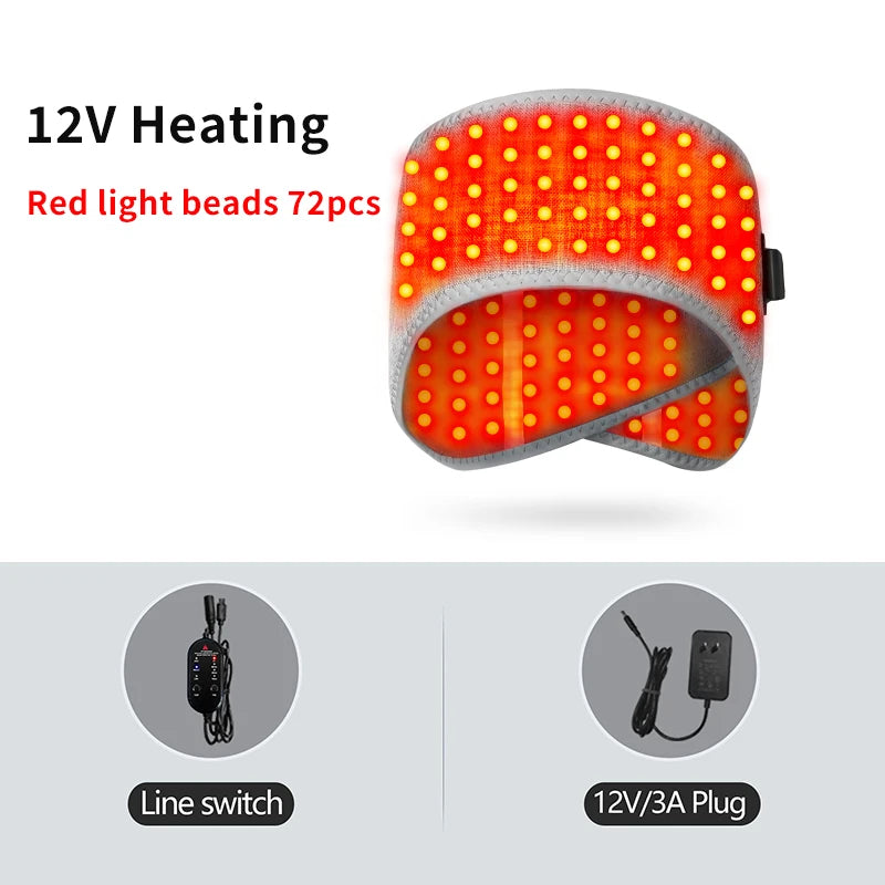 Red Light Therapy Heating Headband for Migraine Relief, 3-Level Heated Head Wrap for Stress, Tension & Rheumatic Pain