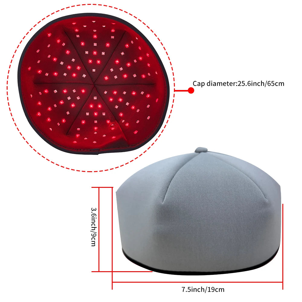 Red Light Therapy Cap for Hair Regrowth, 660nm 830nm Infrared Hair Growth Hat for Hair Loss & Thinning Repair