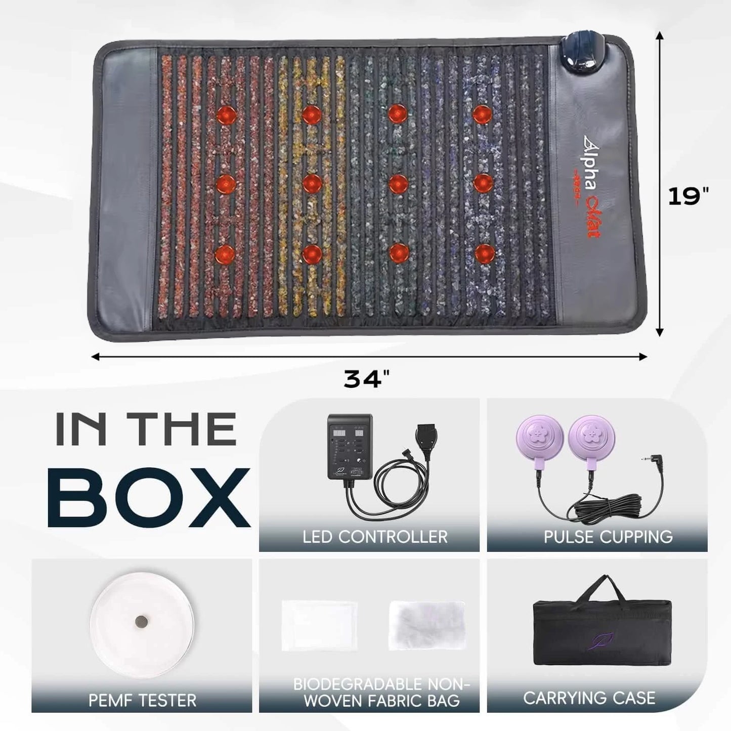 A800 Infrared BIO Pemf Cushion Heating Photon Red Light Amethyst Therapy Mat Tourmaline Massage Jade Mattress