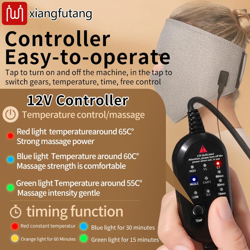 Electric Heated Facial Massager Mask - Red Light Therapy for Jaw Pain, Muscle Stiffness & Stress Relief - Anti-Fatigue Device