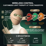 Infrared LED Face & Neck Mask - 676 Beams Red & Green Light Therapy for Dark Spots & Anti-Aging