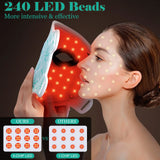 Rechargeable 8-Color LED & Near Infrared Light Therapy Face Mask - Food-Grade Silicone for Anti-Aging, Acne & Skin Rejuvenation