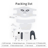 Rechargeable Red & Near Infrared LED Light Therapy Face & Neck Mask - 4 Modes for Anti-Aging, Skin Tightening & Rejuvenation