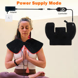 288 LEDs Red Light Therapy Shoulder Neck Wrap, 660nm 850nm Infrared Wearable Pad for Muscle Pain Relief & Relaxation