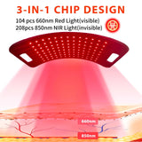 104 LEDs Red Light Therapy Lamp with Floor & Desktop Stands, 660nm 850nm Infrared Device for Face & Full Body Relief