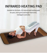 Natural Tourmaline Jade Germanium Stone Far Infrared Heating Massage Cushion for Back Pain Relief (60x190cm)