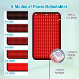 360 LEDs Red Light Therapy Mat, 650nm 850nm Infrared Pad for Full Body Back Waist Muscle Pain Relief (100x60cm)