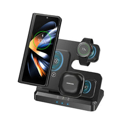 3-in-1-Wireless-Ladeständer für iPhone 15/14/13, Samsung S22/S21, Galaxy Watch &amp; Buds