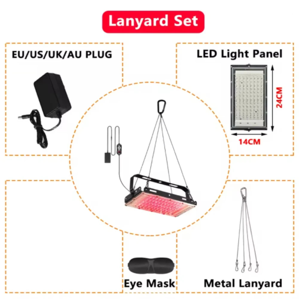 96 LEDs Red Light Therapy Lamp with Adjustable Tripod Stand, 660nm 850nm Infrared Floor Lamp for Body Pain & Skin Care