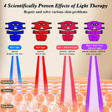 Rechargeable Red & Near Infrared LED Light Therapy Face & Neck Mask - 4 Modes for Anti-Aging, Skin Tightening & Rejuvenation