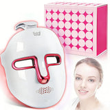 7-Color LED Light Therapy Face Mask - Red & Infrared Facial Skin Care Device - Cordless & Rechargeable for Home Use