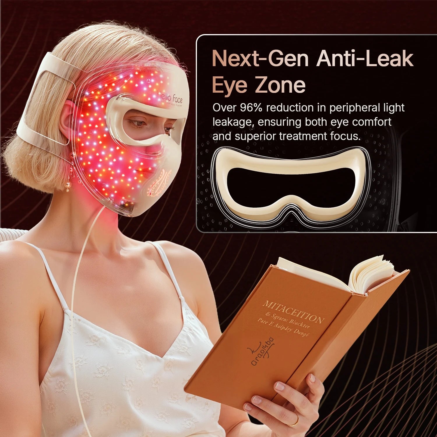 4D LED Light Therapy Facial Mask - Rechargeable Red, Blue, Amber & Near-Infrared - Anti-Aging, Acne & Skin Renewal