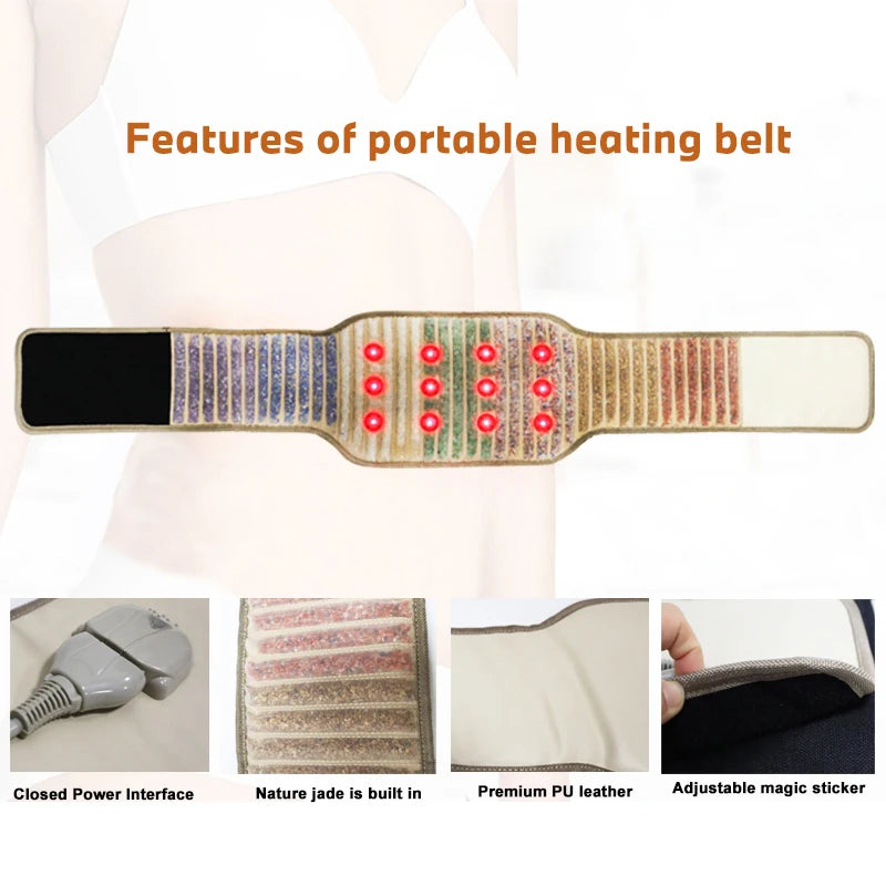PEMF Far-Infrared Heating Belt | Anionic Jade Crystal for Chakra & Pain Relief