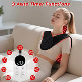 Red Light Therapy Neck & Shoulder Wrap, 660nm 850nm Infrared Shoulder Pad with 5 Heat Levels for Muscle & Joint Pain Relief