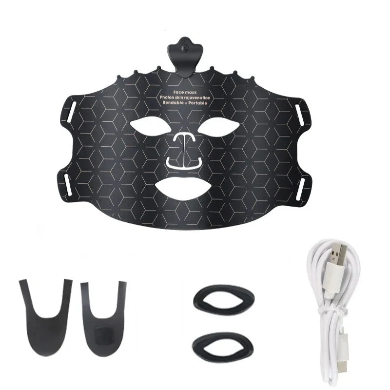 7-Color Silicone LED Face Mask - Wireless Red Light Therapy for Anti-Aging & Radiant Skin Glow