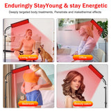 Dual Chip Red Light Therapy Lamp with Stand, 660nm 850nm Infrared Device with Pulse Mode for Pain Relief & Skin Care