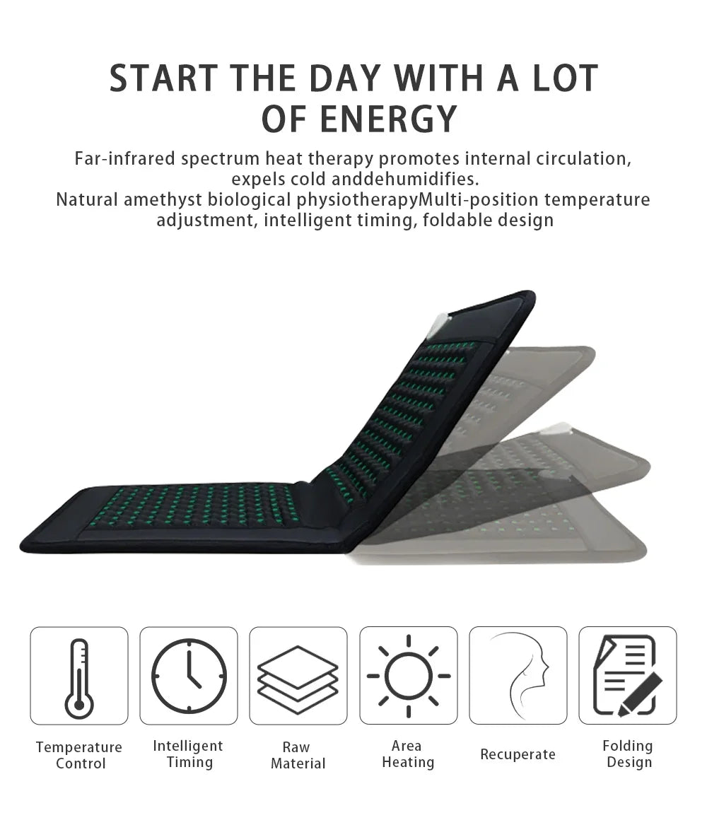 7HW Lumen Lite - Amethyst & Tourmaline PEMF Infrared Heating Pad for Pain Relief, Recovery & Relaxation