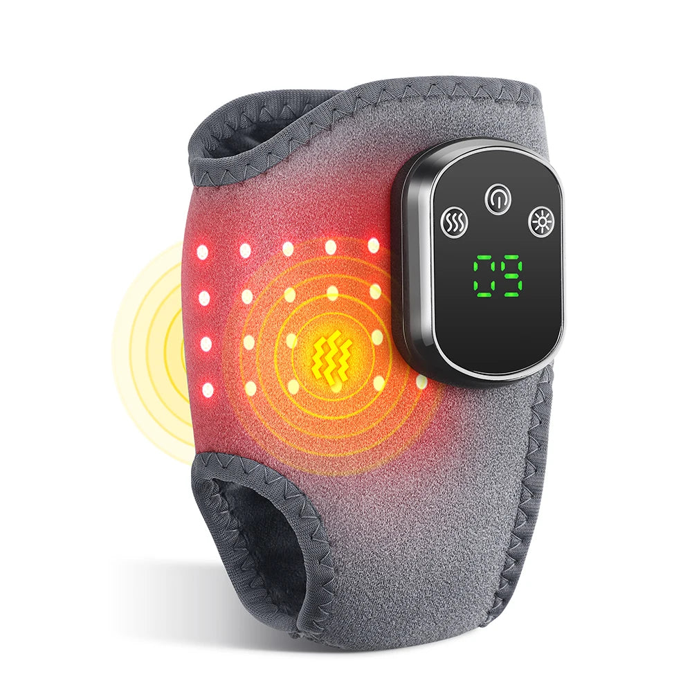 Cordless Red Light Therapy Ankle Massager, 40 Triple-Core 660nm LED Heat Wrap with Vibration for Ankle Pain Relief