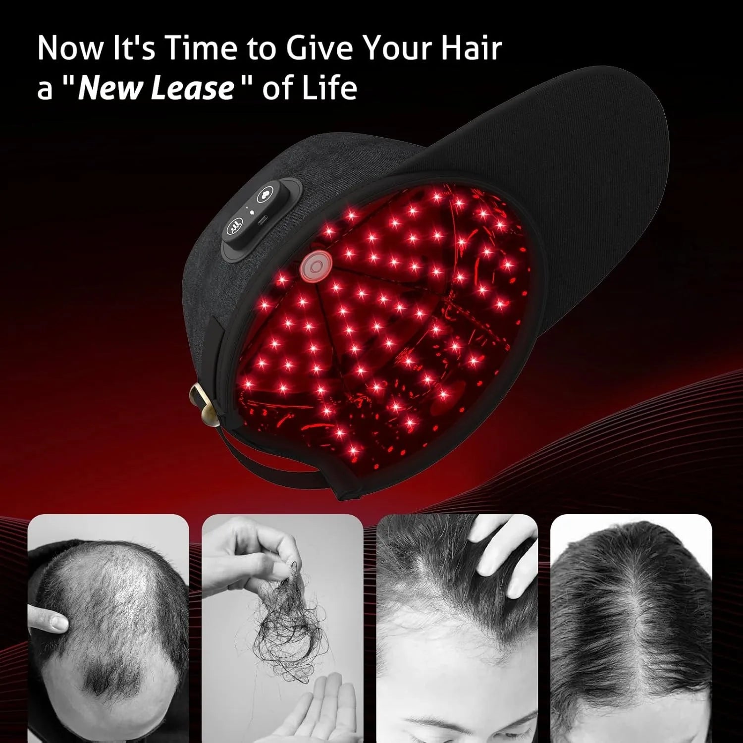 Wireless LLLT Laser Hair Growth Cap, Class II 660nm 850nm Low Level Laser Therapy Hat for Hair Regrowth & Anti Hair Loss